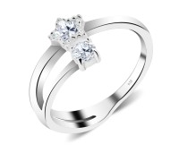 Star and Round CZ Silver Ring NSR-823